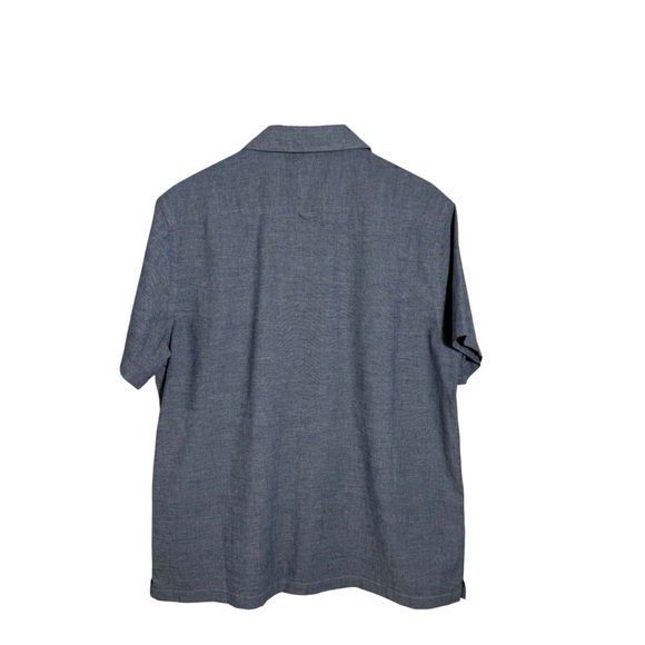 Huckberry x Coors Guayabera Shirt Blue Short Sleeve Camp Shirt Men’s LG Casual - Picture 3 of 10